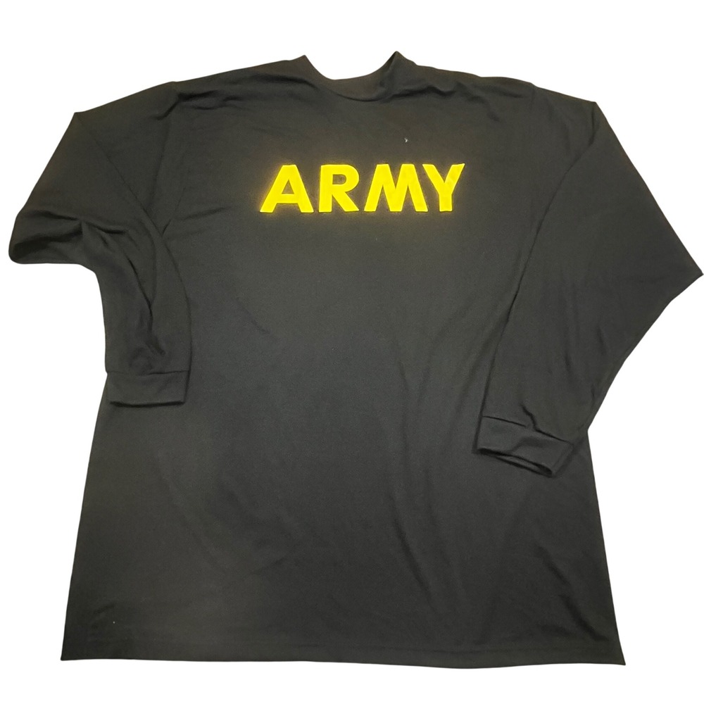 US‎ Army Physical Fitness Uniform Long Sleeve T-Shirt Black Yellow XL Mens